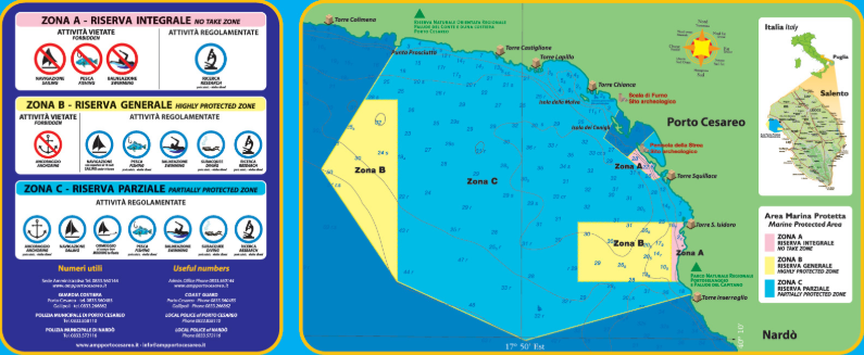 Mappa Area marina protetta Porto Cesareo