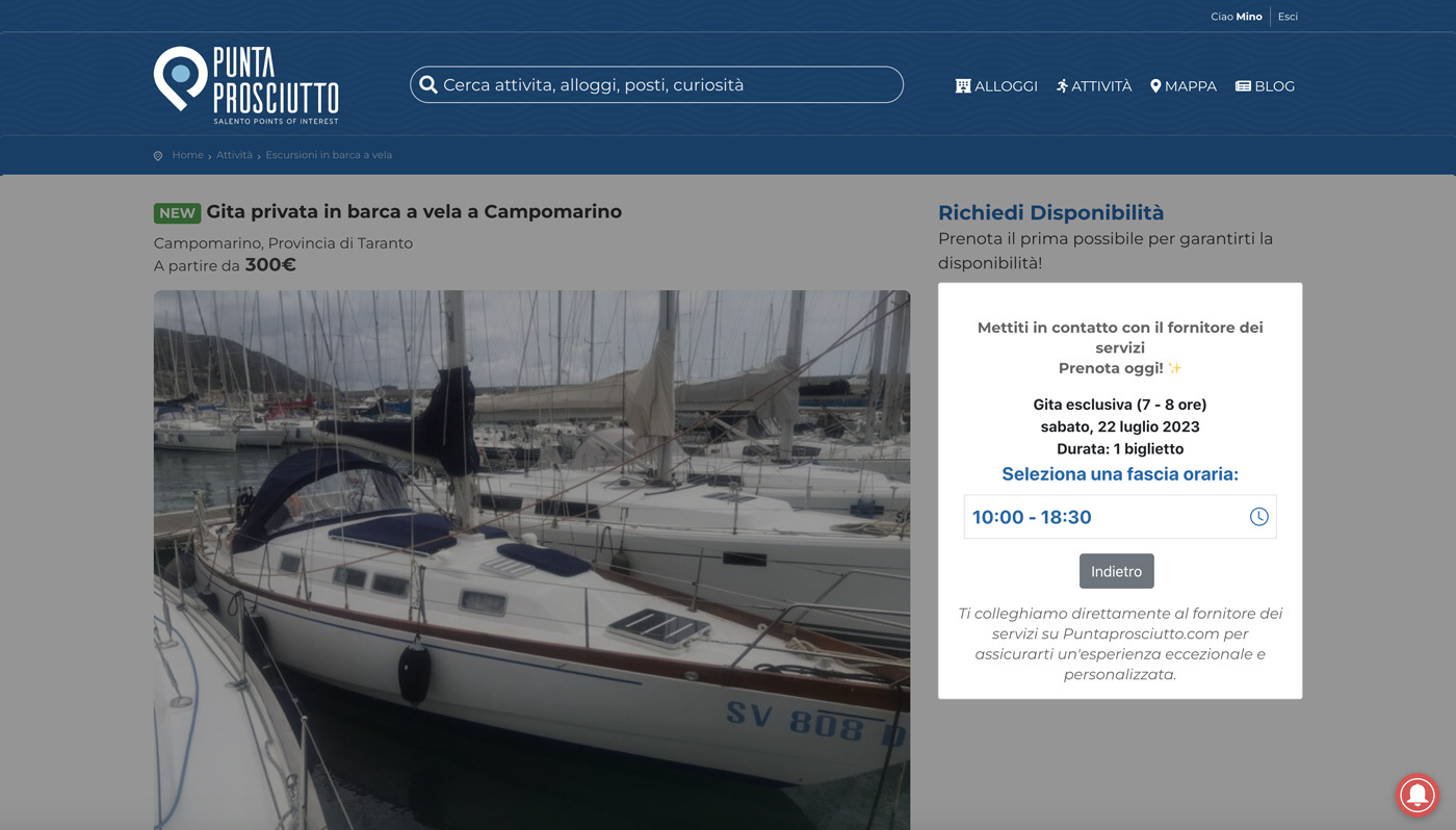 Step 4: Seleziona la fascia oraria